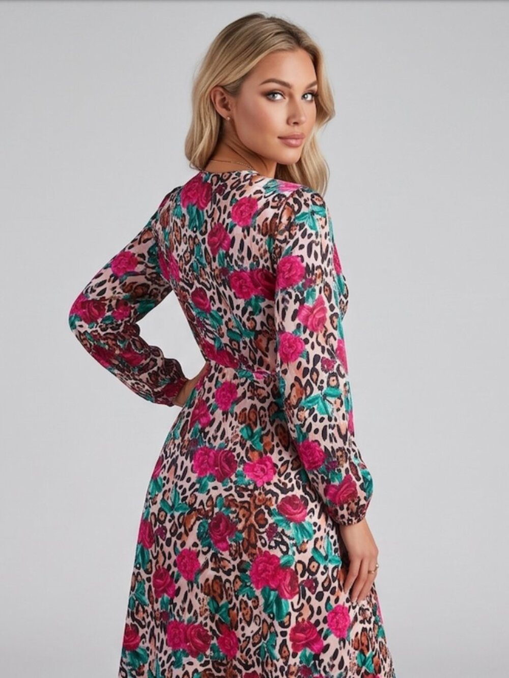 LAST ONE ๐ฅ Floral Print Wrap Hem Dress - Picture 4 of 6